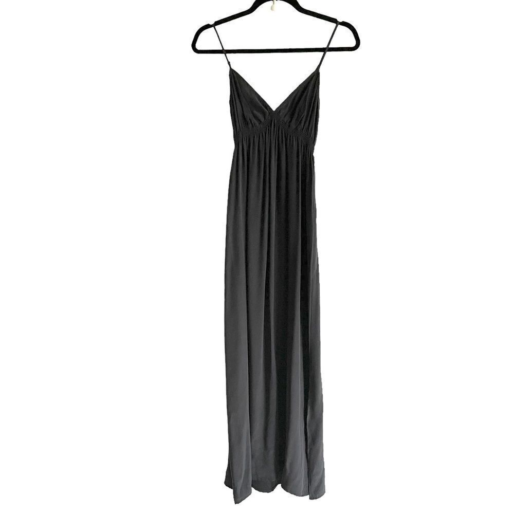 TWELFTH STREET BY CYNTHIA VINCENT Silk Sleeveless Maxi Slip Dress Black XS